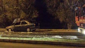 incendio macchina Matino