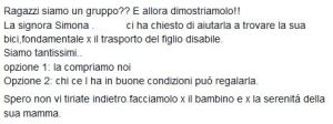 bimbo disabile bici rubata 2