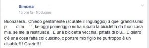 bimbo disabile bici rubata1
