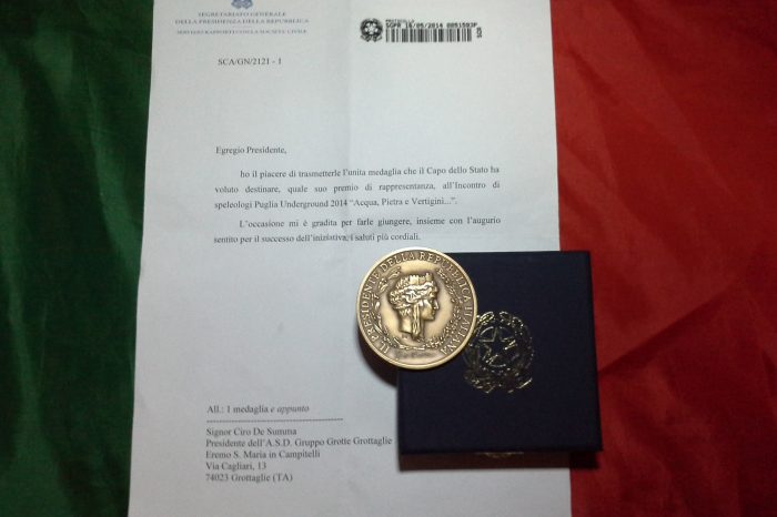 "Puglia Underground 2014" riceve la Medaglia del Presidente della Repubblica