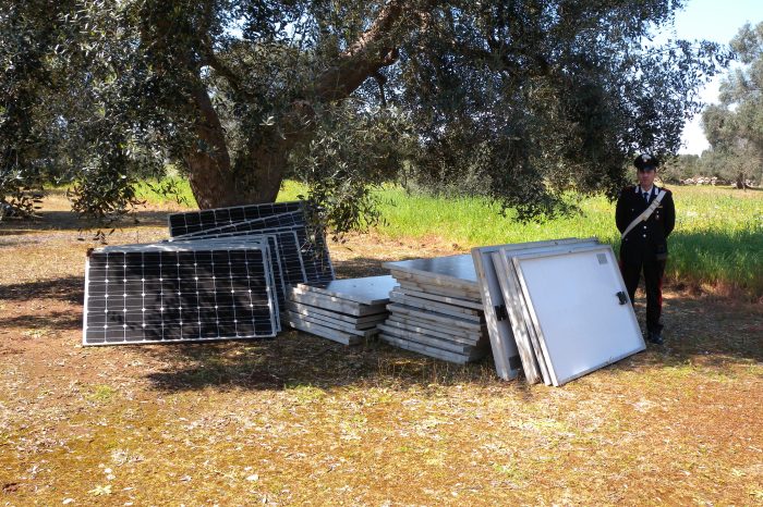 70 pannelli fotovoltaici rubati a Maruggio ed Avetrana