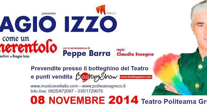 "Come un cenerentolo". Sabato 8 novembre Biagio Izzo di scena al Teatro Politeama Greco di Lecce