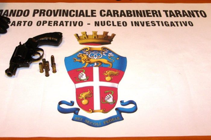 Taranto, Salinella: Pistola con matricola abrasa sotto il sedile dell'auto. Arrestato 56enne.