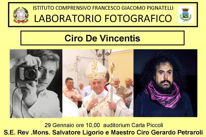 Grottaglie: domani inaugurazione Laboratorio fotografico dedicato a Ciro De Vincentis
