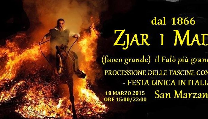 Il Zjar i Madhe (è il Falò più grande e antico in Italia) dal 1866 a San Marzano (TA)