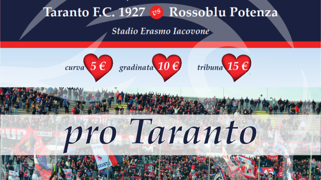 Gara pro-Taranto con il Potenza: prezzi invariati