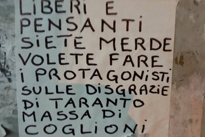 Taranto - Un manifesto insulta i Liberi e Pensanti