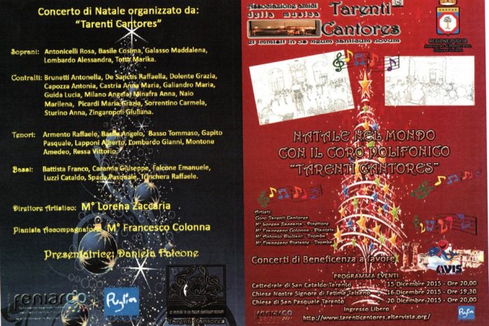 Taranto - L'Avis invita la città ai concerti di Natale tenuti dal coro polifonico “Tarenti Cantores”