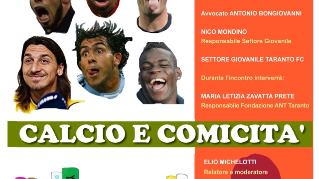Taranto - “Calcio e comicità” è il titolo del terzo appuntamento dell’iniziativa “Taranto in libreria"