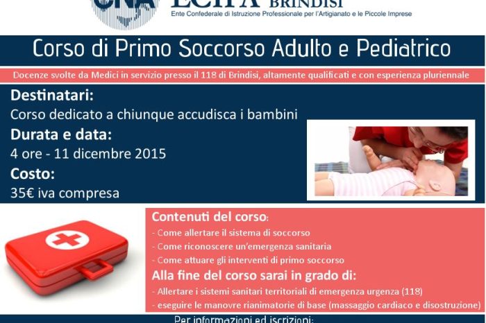 Brindisi - ECIPA organizza il corso di primo soccorso adulto e pediatrico