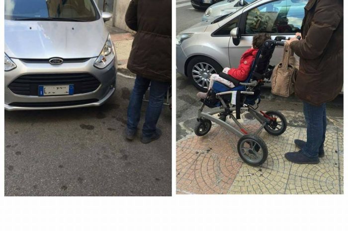 Taranto, foto virale - “Ecco una bambina disabile che non può passare. Troglodita!!!”