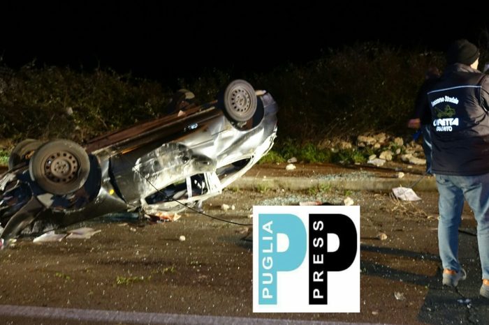 Taranto - Impatta contro muretto a secco. Muore automobilista 26enne.