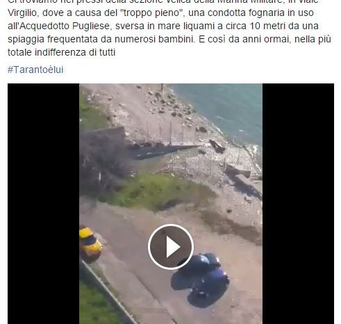 Taranto, VIDEO DENUNCIA - Continua la vergogna dello scarico a mare.