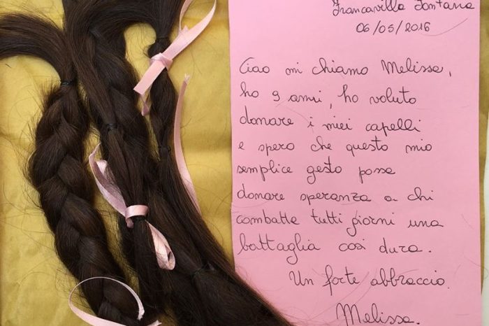Brindisi- A soli 9 anni dona una ciocca di capelli per le donne malate di cancro.