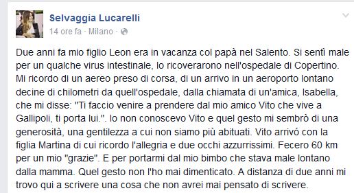 Lecce- Muore di leucemia a soli 16 anni. Selvaggia Lucarelli: "Ecco una cosa che non avrei mai pensato di scrivere."