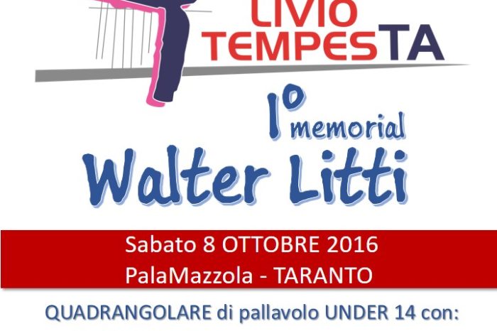 Taranto - Tempesta, col Memorial "Walter Litti" si presenta alla città il nuovo progetto