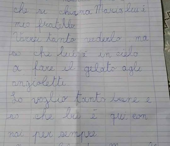 La bimba di 6 anni scrive alla Befana: «Mio fratello non c'è più, mi manca»
