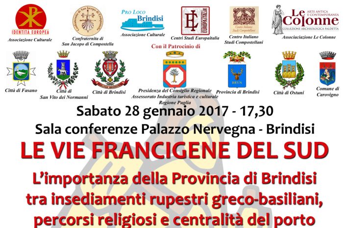 Brindisi- L’importanza internazionale della provincia di Brindisi nelle Vie Francigene del Sud. Se ne discuterà in un incontro: