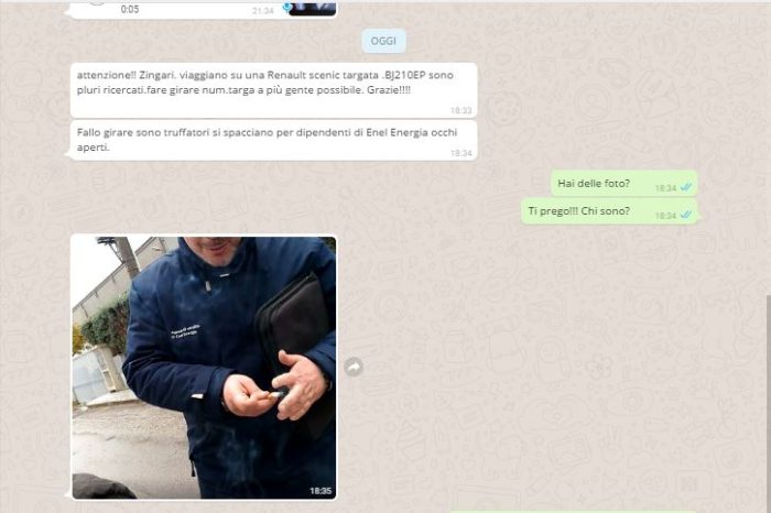 ATTENZIONE - Messaggi su Whatsapp: "Falsi addetti Enel" e "Campioncini di profumo tossici", interviene la Polizia Postale