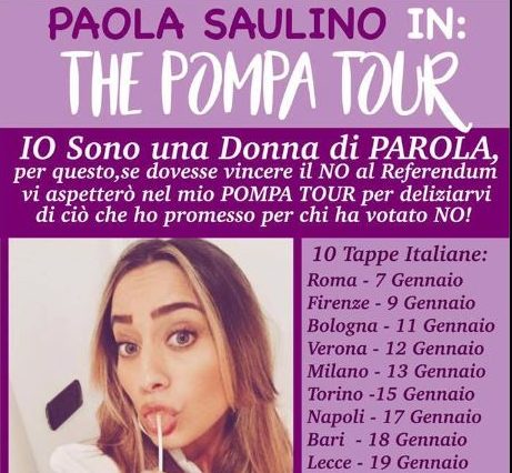 Tour Pompa Paola Saulino Italian model