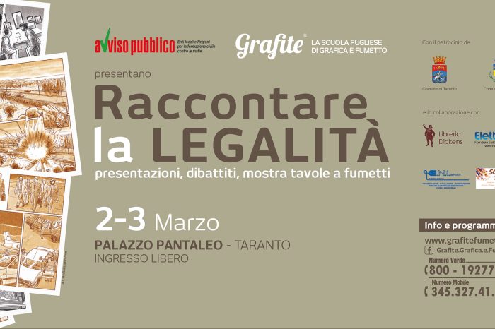 Taranto - Corruzione e criminalità: il 2 e il 3 Marzo dibattiti, approfondimenti e una mostra di tavole a fumetti.