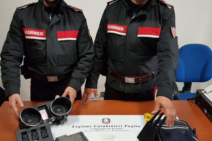 Taranto - Un furto "perfetto" durato pochi minuti ma i carabinieri lo arrestano