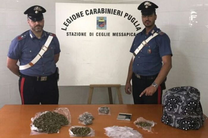 Brindisi- Pizzicato in casa con quasi mezzo chilo di marijuana, arrestato