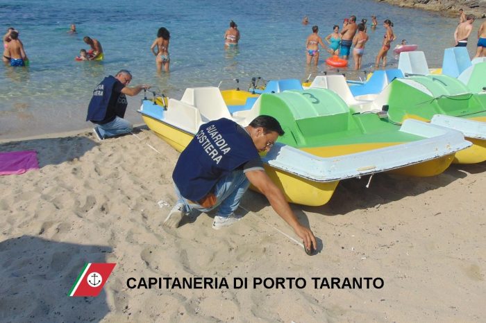 Taranto - Sequestro della Guardia Costiera in località Porto Pirrone.