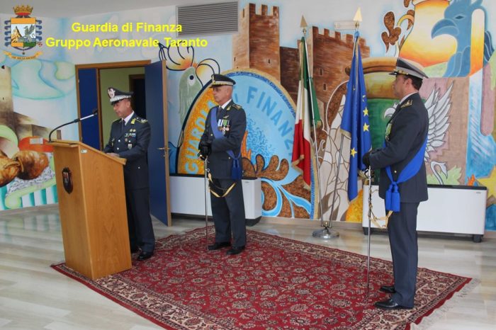 Taranto - Guardia di Finanza: cerimonia di insediamento del Comandante del Gruppo Aeronavale di Grottaglie.
