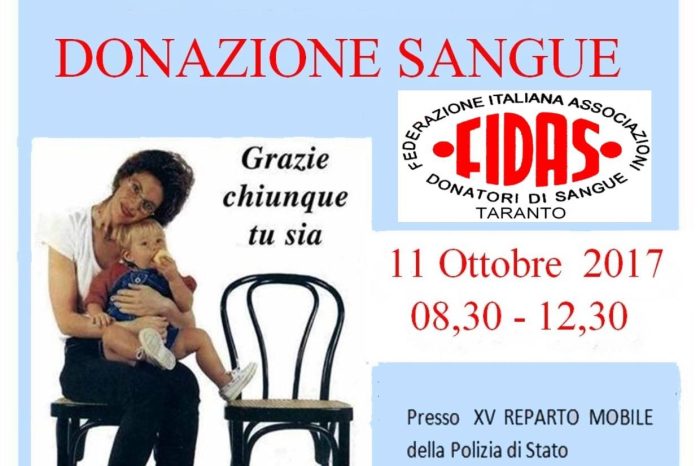 Taranto - 23^ edizione della Giornata donazione sangue.