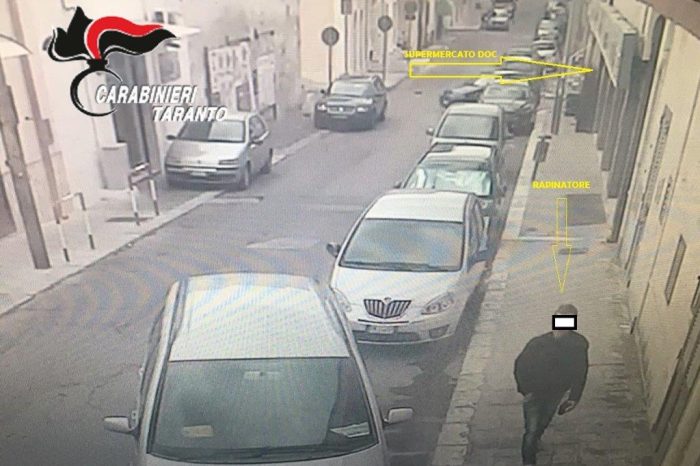 Taranto - Identificato il responsabile della rapina a danno di un supermercato.