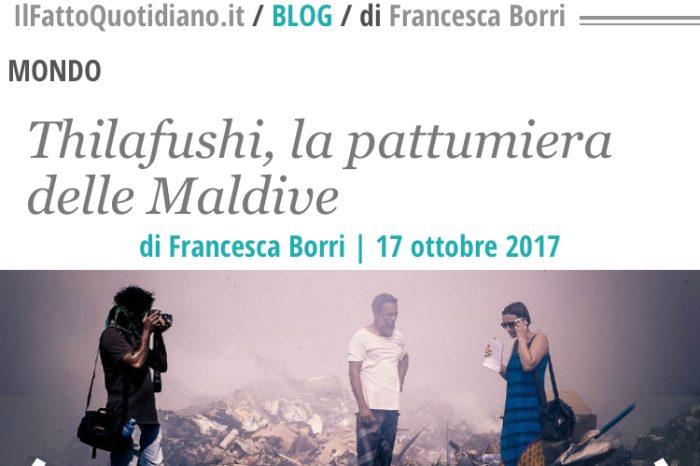 Taranto - “Thilafushi, la pattumiera delle Maldive”: intervista a Francesca Borri.