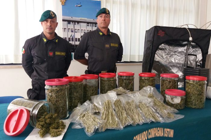Brindisi- Sequestrati 5,5 Kg di marijuana, un 36enne nei guai