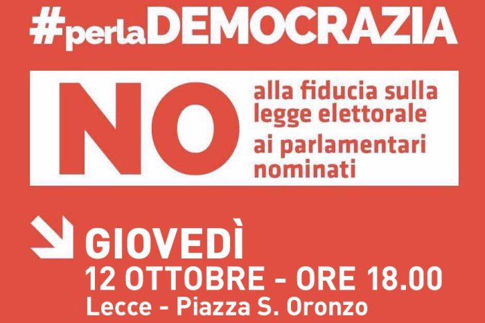 Lecce- Presidio contro la nuova legge elettorale, Articolo 1 scende in piazza