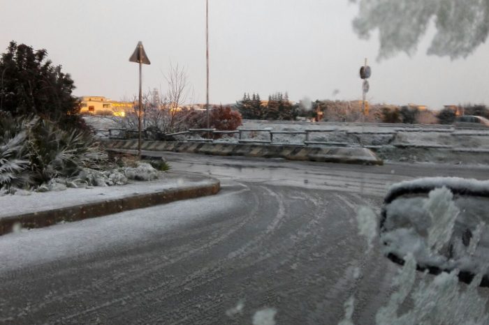 Bari - Arrivano le prime nevicate in Puglia
