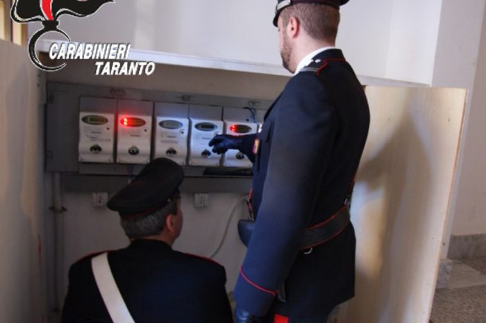 Taranto - 6 persone finiscono nei guai per furto di energia
