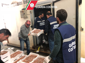 Taranto - Guardia costiera sequestra deposito abusivo di prodotti ittici: oltre 2 tonnellate di merce in cattivo stato