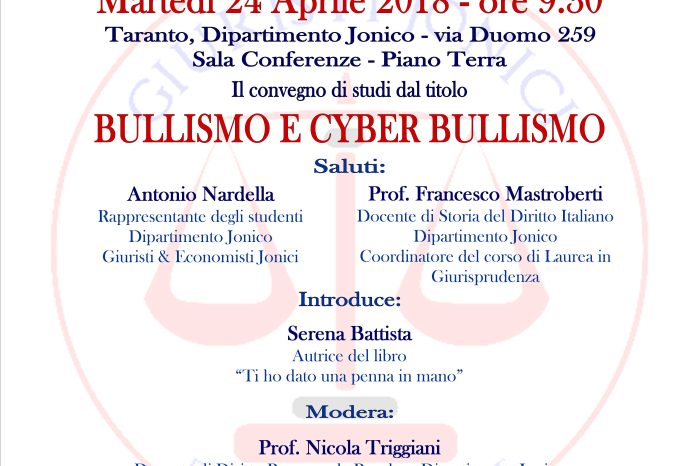 Taranto - Convegno “bullismo d cyberbullismo”. | DOVE e QUANDO
