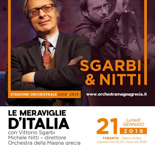 Taranto - “Le meraviglie d’Italia”: Vittorio Sgarbi, il Maestro Nitti e l’Orchestra della Magna Grecia al Teatro Orfeo