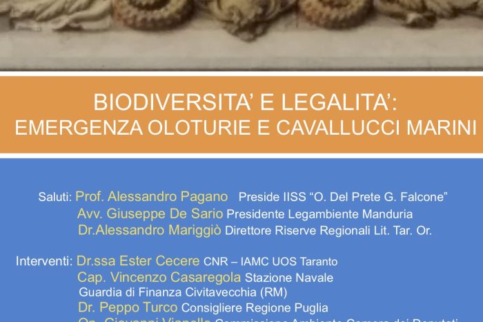 Taranto - “Biodiversità e legalità": a Sava un forum sull’emergenza ambientale