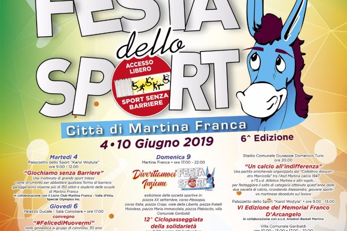 Taranto - Presentata a Martina Franca la “Festa dello sport 2019 – divertiamoci Insieme”