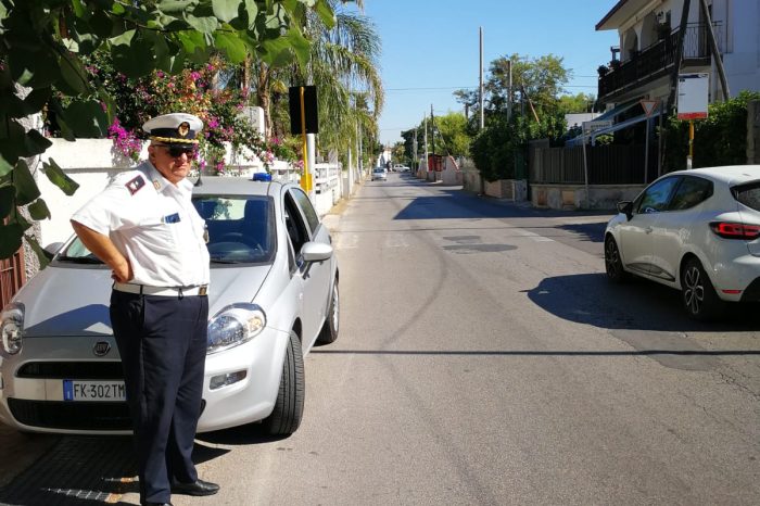 Taranto - Lama, transito ad alta velocità. Polizia locale effettua sopralluogo
