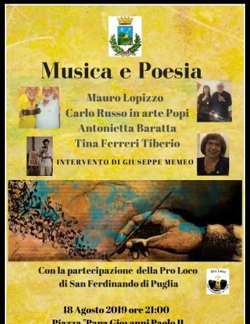 BAT – San Ferdinando di Puglia: questa sera lo spettacolo “Musica e Poesia”, intervista esclusiva ai musicisti Mauro Lopizzo e Carlo Russo
