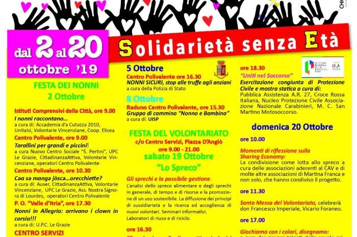 Taranto - V edizione della festa del volontariato a Martina Franca: il programma