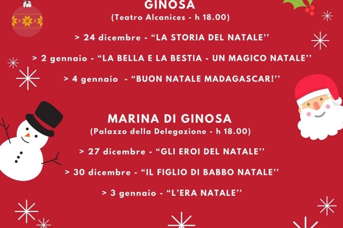 Taranto - Appuntamento gratuito con le proiezioni di film in tema natalizio a Ginosa e Marina di Ginosa