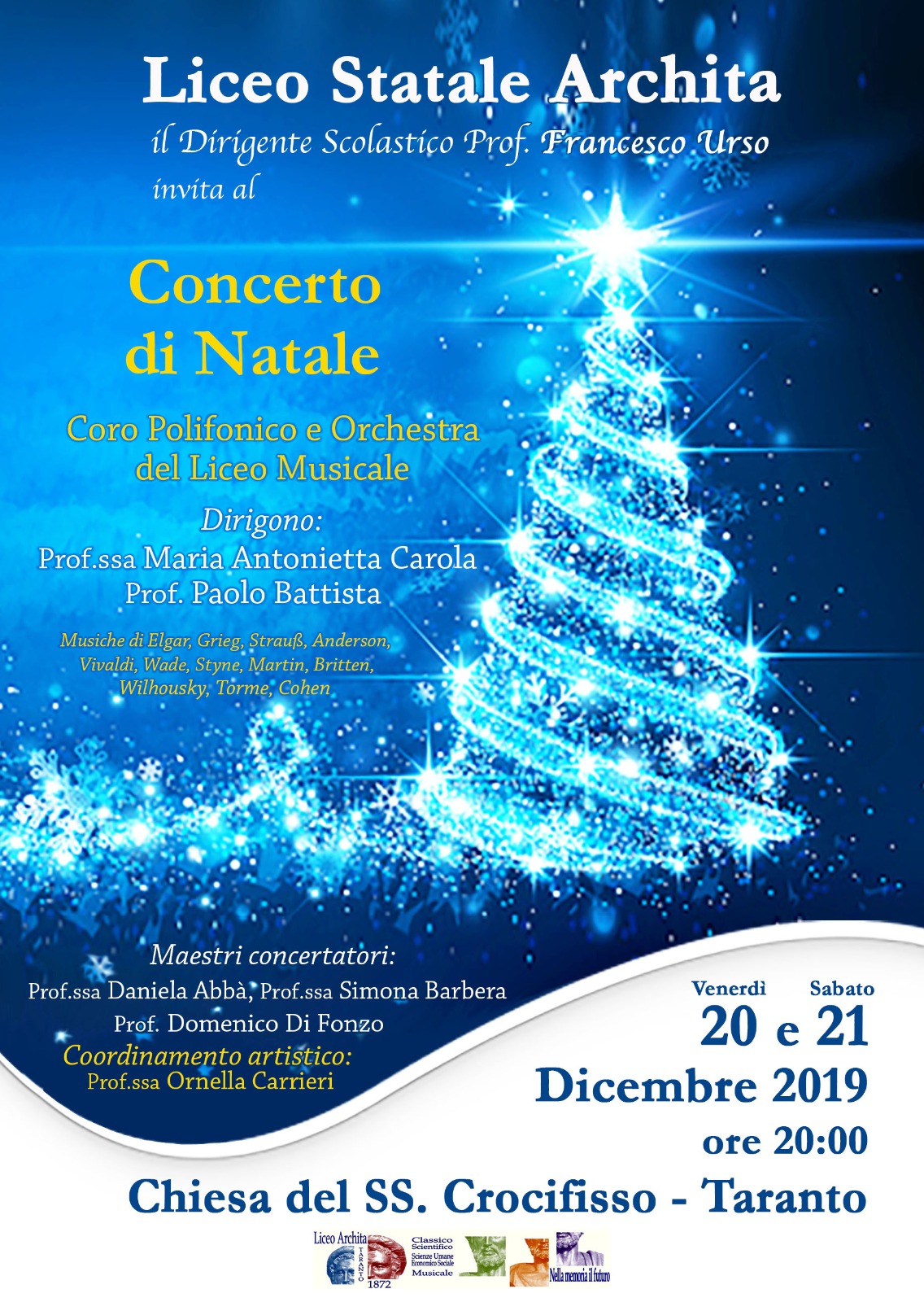 Prof Natale.Taranto Presentazione Del Concerto Di Natale Del Liceo Archita Pugliapress Quotidiano Online