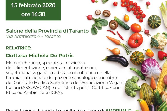 Taranto - Convegno "L’alimentazione vegetale per la prevenzione e la terapia dei tumori": dove e quando