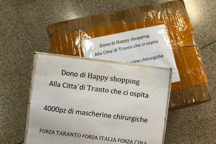 Taranto - Negozio cinese dona quattromila mascherine alla comunità