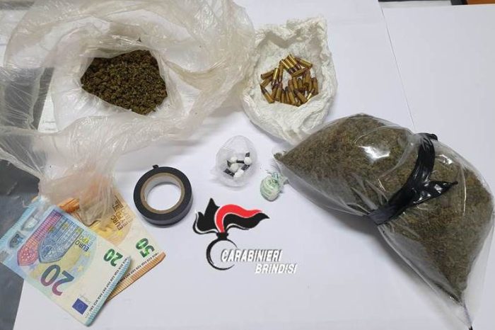 Mesagne (BR): Trovati in possesso di 168,6 grammi di droga, arrestati