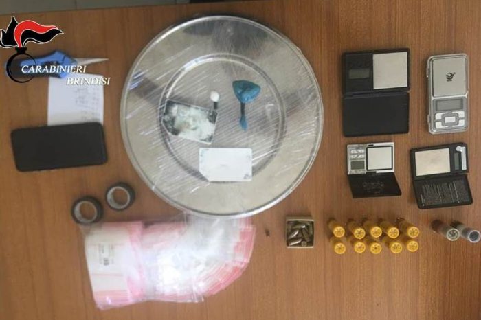 Pezze di Greco(BR): 46enne trovato in possesso di droga e munizioni illegalmente detenute, arrestato